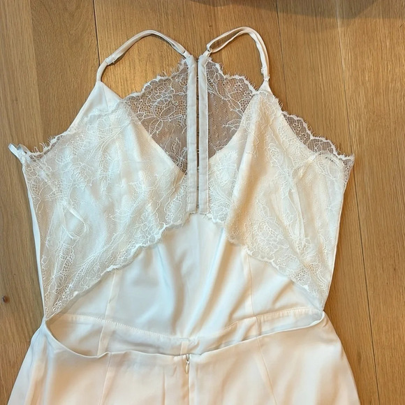 Naked Zebra Jumpsuit Wide Leg White Lace Large - Picture 4 of 9